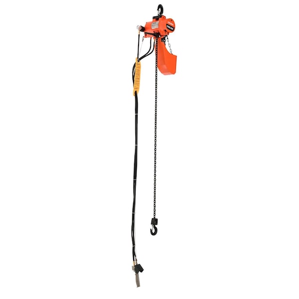 Global Industrial Air Chain Hoist, 500 lb Capacity, 10' Lift, Single